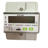 three phase four wire direct electronic watt-hour meter LCD RS485 modbus AC grid